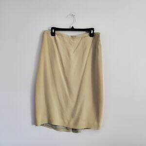 Liz Claiborne Collection Vintage Tan Silk Straight Pencil Skirt 16